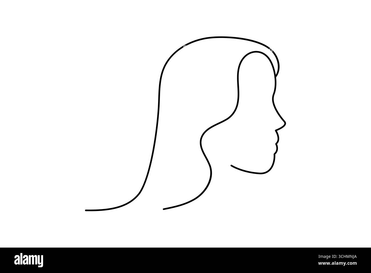 Un dessin au trait de femme visage minimaliste art simple portrait féminin illustration de ligne continue Illustration de Vecteur