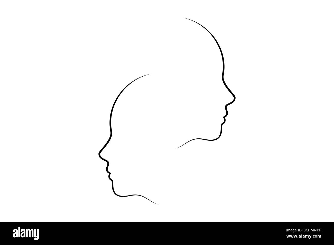 Un dessin au trait de femme visage minimaliste art simple portrait féminin illustration de ligne continue Illustration de Vecteur