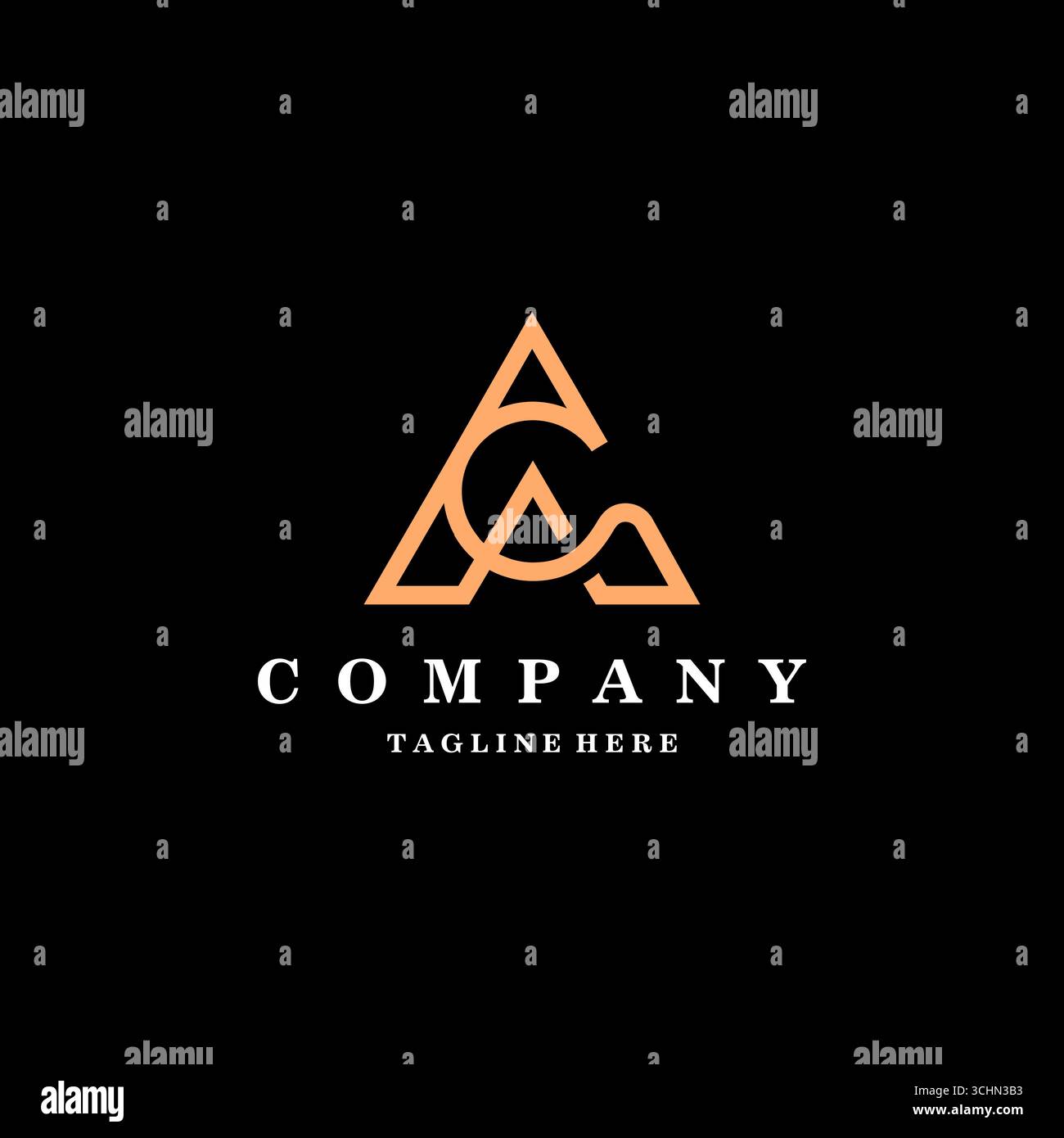 Simple et minimal lettre AC ou CA Monogram logo Design Illustration de Vecteur