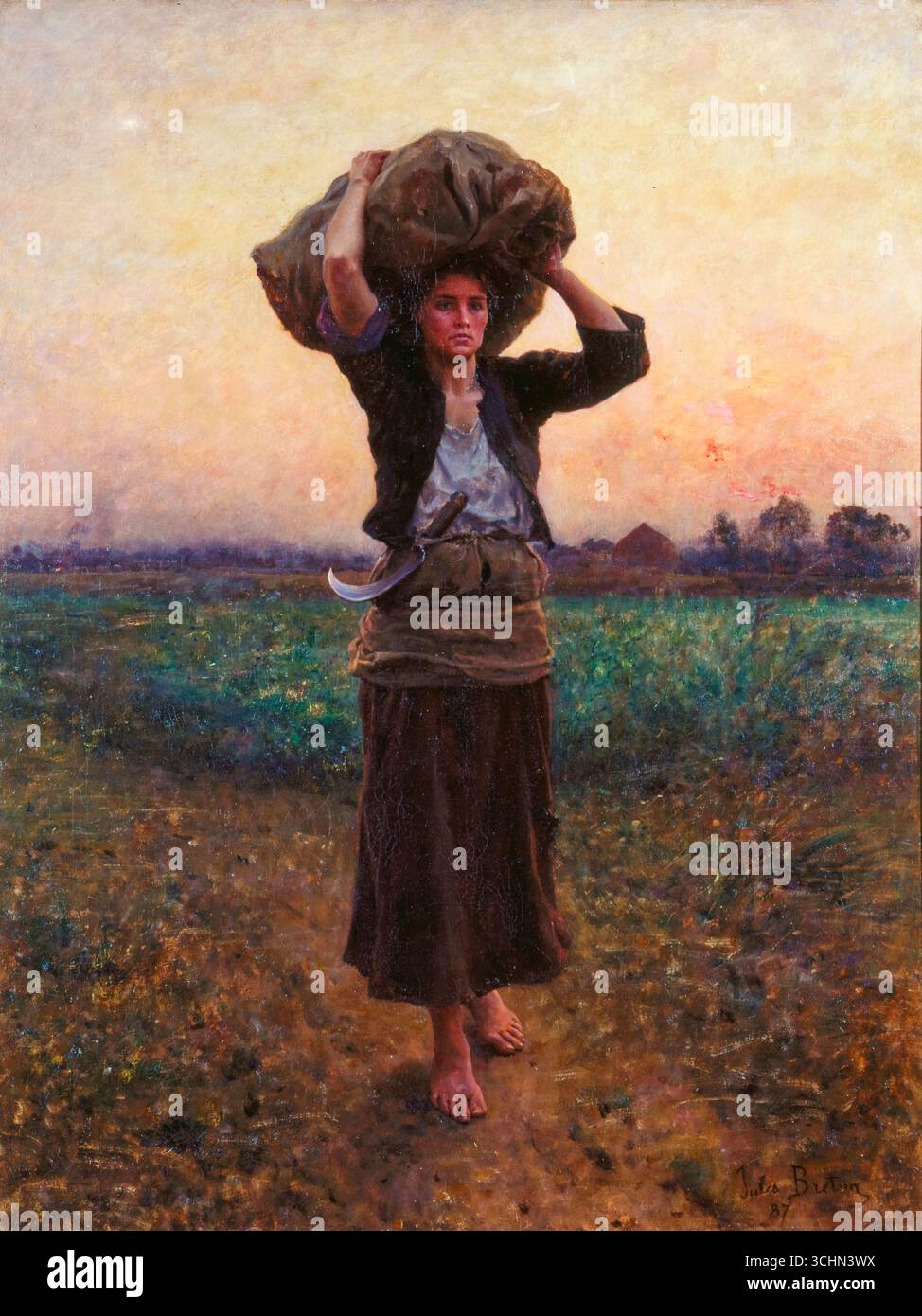 Jules Breton, Etoile de berger, peinture à l’huile sur toile, 1887 Banque D'Images