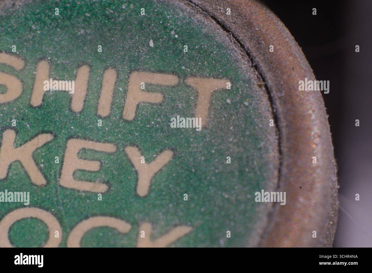 Plan macro d'une clé de machine à écrire vintage Banque D'Images