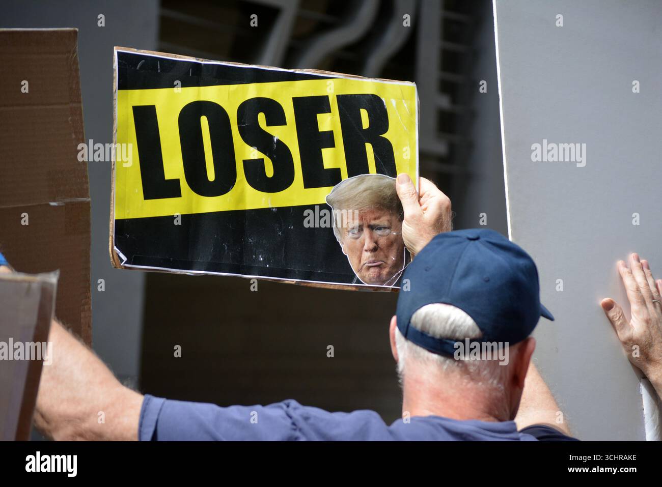 Workers Over Billionaires Labor Day se rassemblent en face de Trump Tower à Midtown Manhattan. Banque D'Images