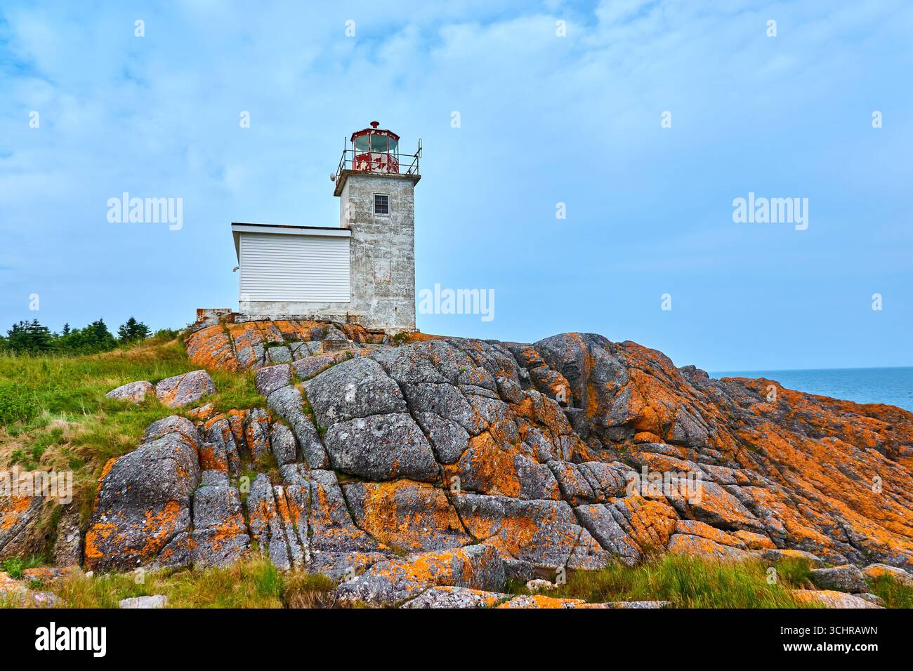 Phare de Pea point, Black's Harbor, Nouveau-Brunswick, Canada. Banque D'Images