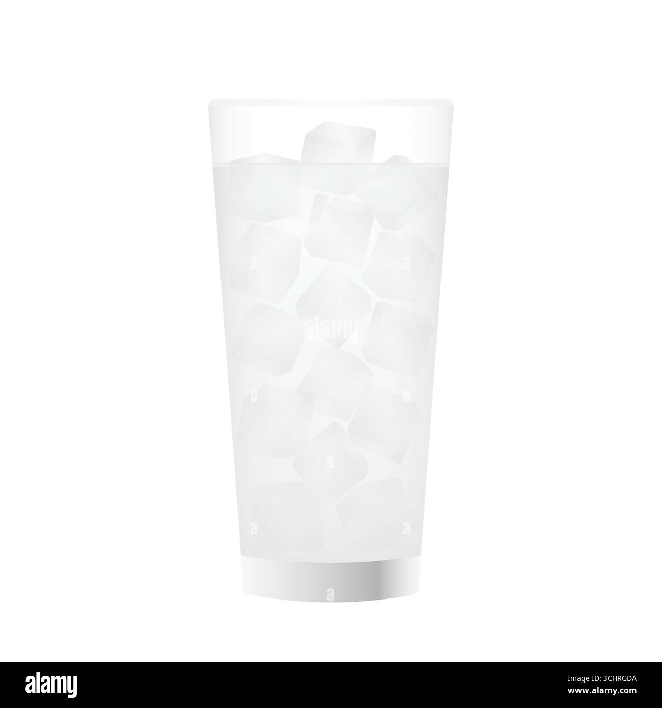 Verre d'eau avec glaçons. Illustration vectorielle. Illustration de Vecteur