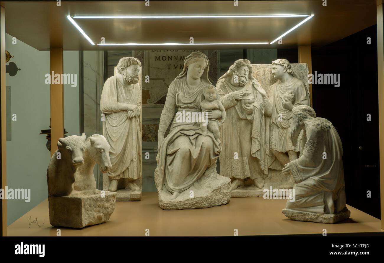 Scène de la Nativité par Arnolfo di Cambio 1291. 16 mai 2024. Banque D'Images