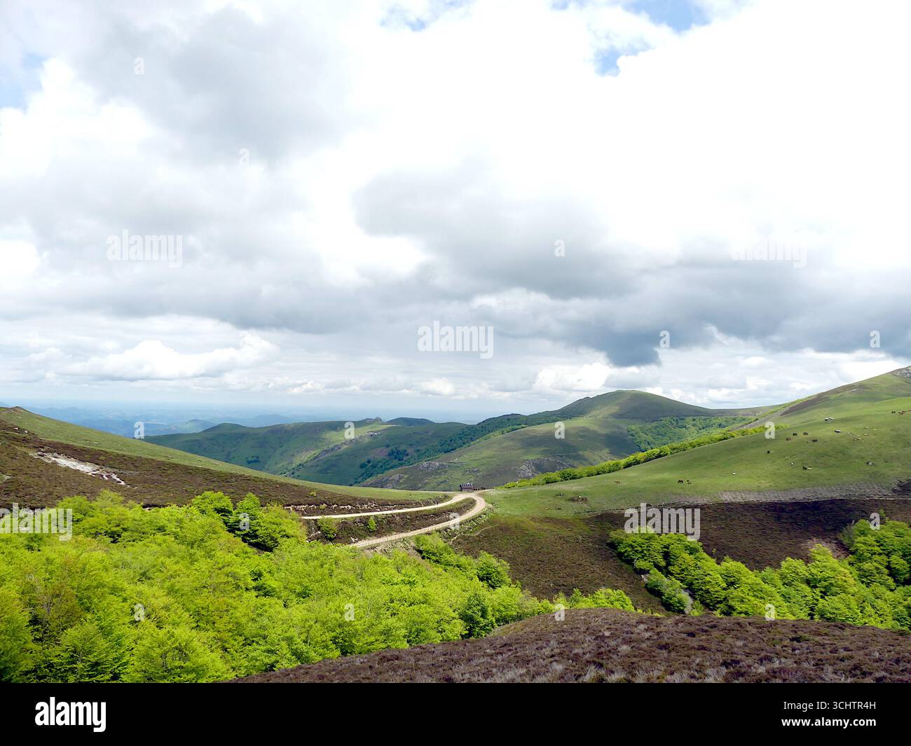 Sentier de montagne vers le col Lepoeder sur le Camino de Santiago Banque D'Images