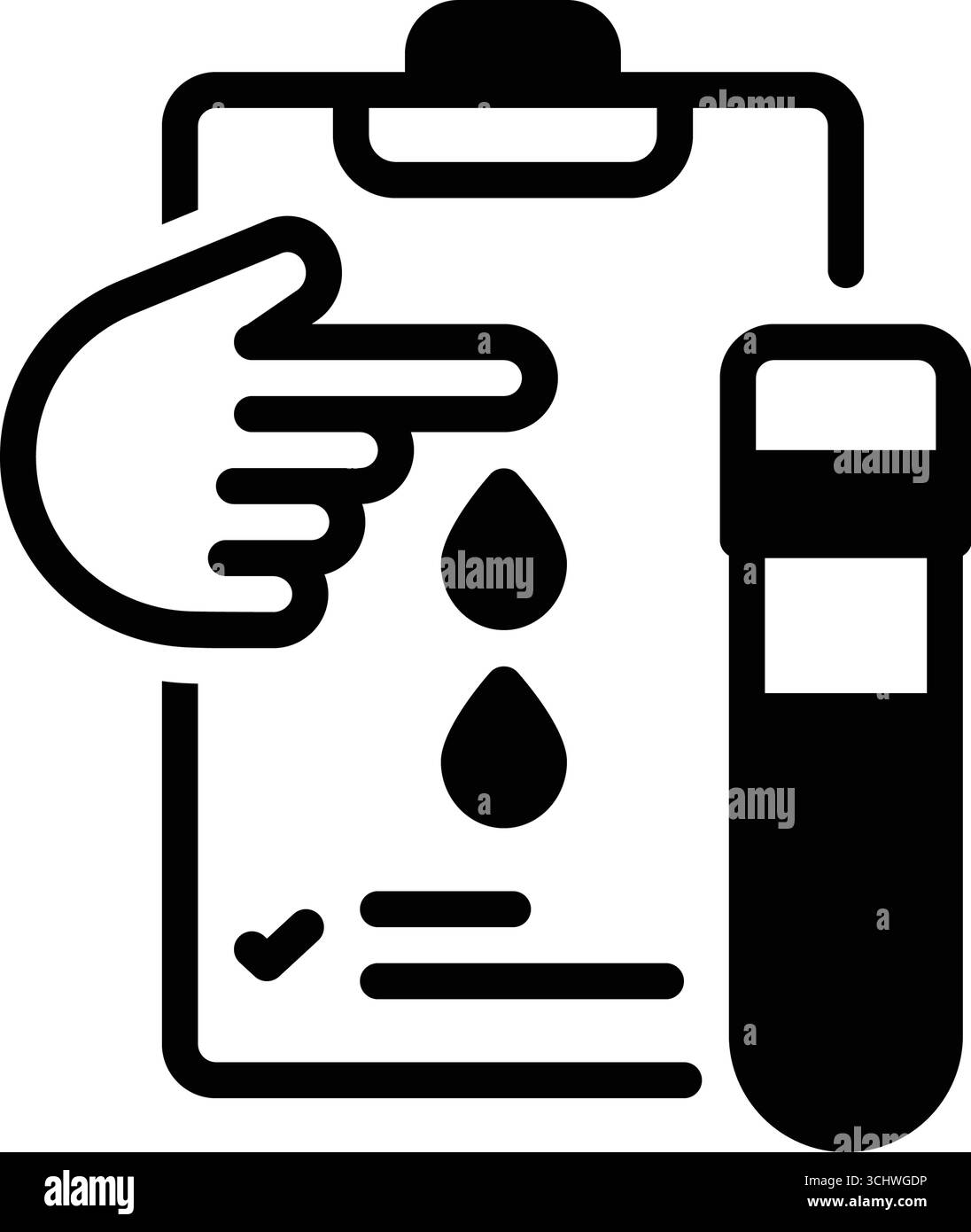 Icône pour test sanguin, sang Illustration de Vecteur