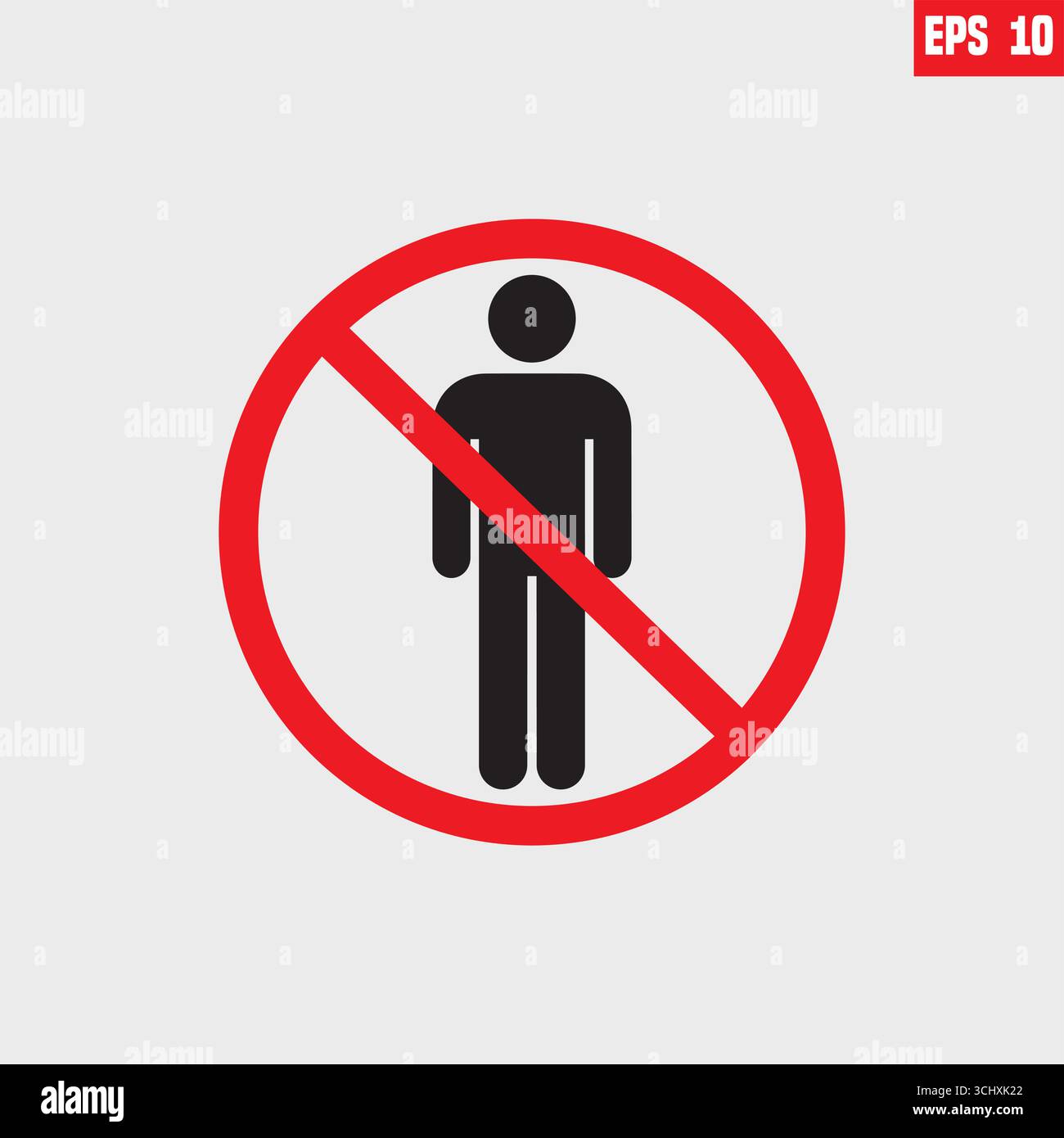 Cercle vectoriel zone restreinte pour les membres seulement ou panneau d'interdiction d'entrée dans la zone d'avertissement. Symbole d'interdiction générale pas d'intrusion, autorisé Illustration de Vecteur