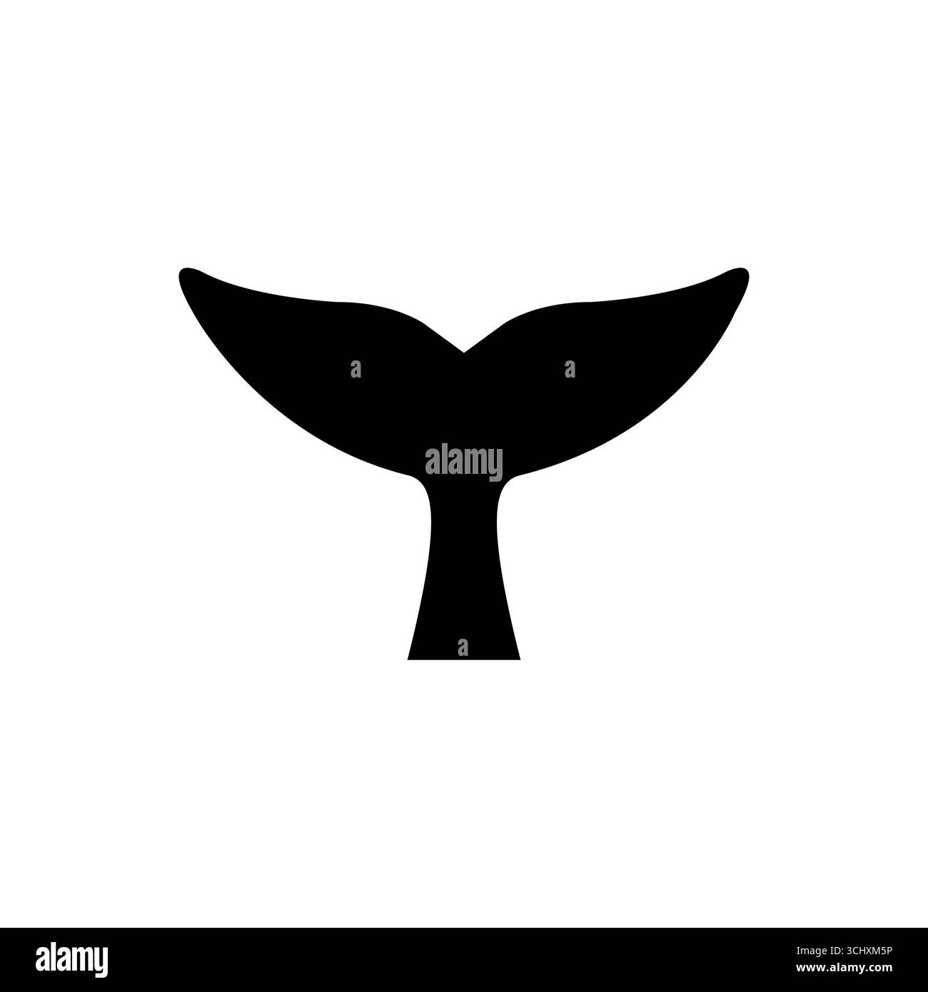 Concept d'icône de queue de ligne de baleine. Queue d'un symbole de vecteur plat de baleine, signe, illustration de contour Illustration de Vecteur