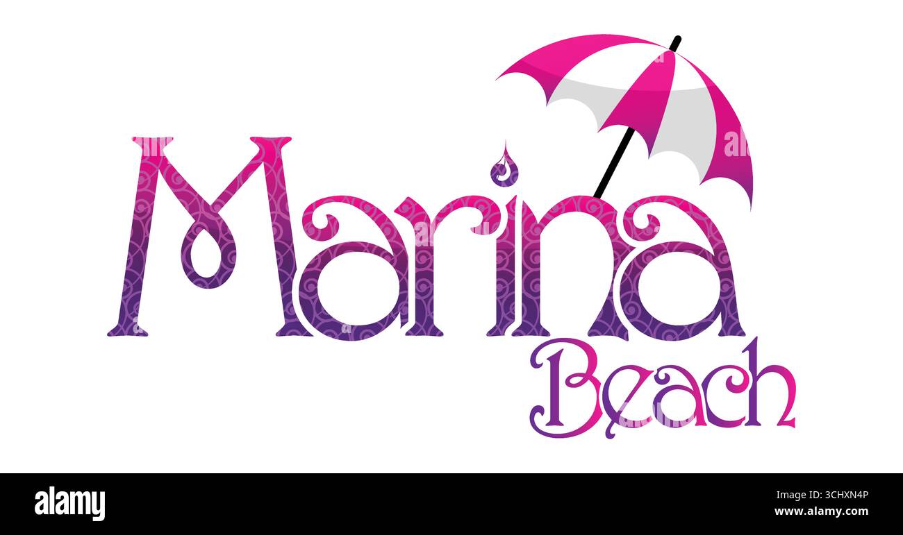 Marina Beach vecteur texte effet Tamilnadu marina plage typographie png Illustration de Vecteur