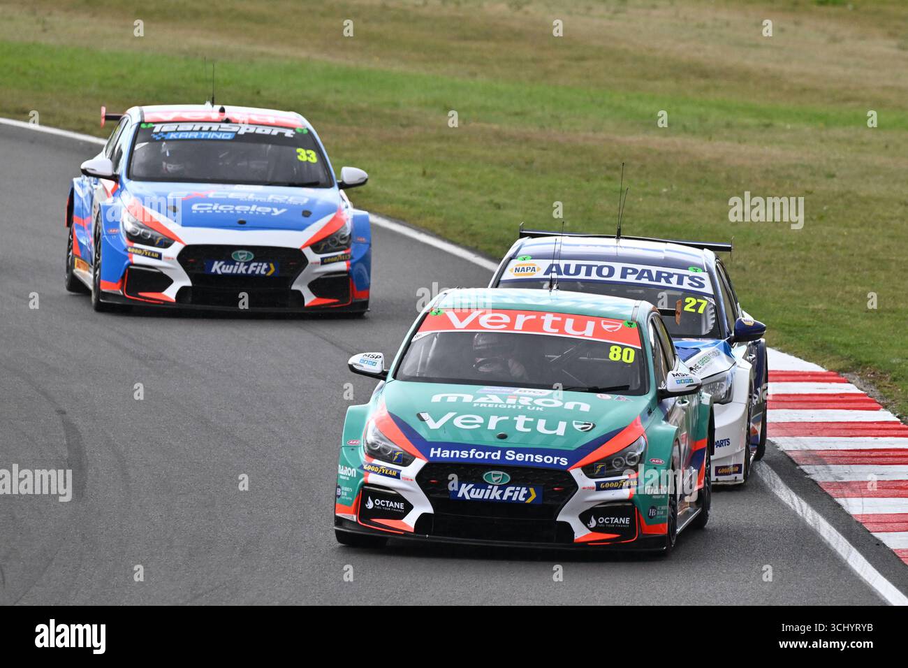 Tom Ingram, Hyundai i30N, Team VERTU, Round 23 du 2025 du British Touring car Championship, BTCC, saison, 31 août 2025, aide sur le G complet Banque D'Images