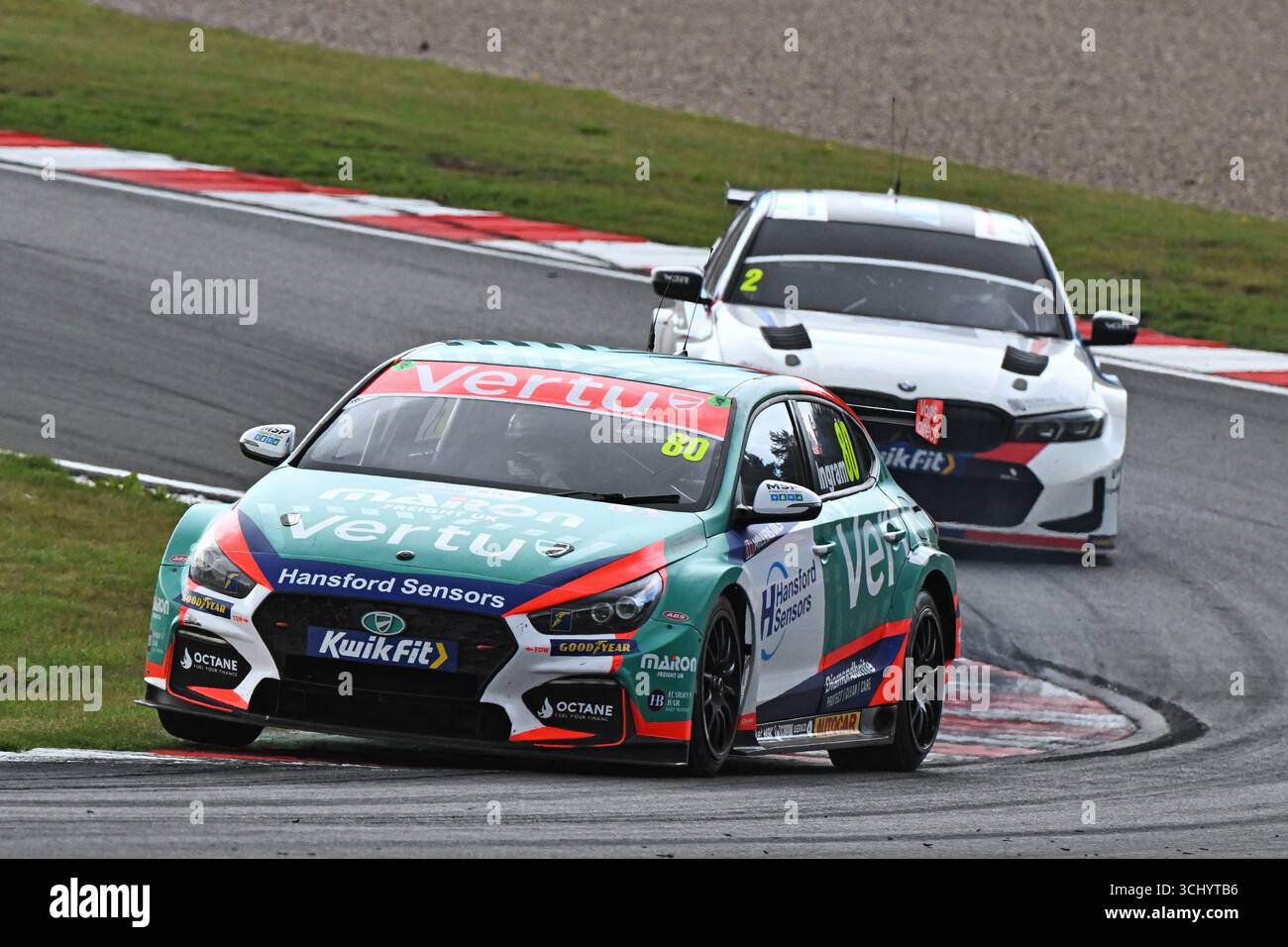 Tom Ingram, Hyundai i30N, Team VERTU, Round 23 du 2025 du British Touring car Championship, BTCC, saison, 31 août 2025, aide sur le G complet Banque D'Images