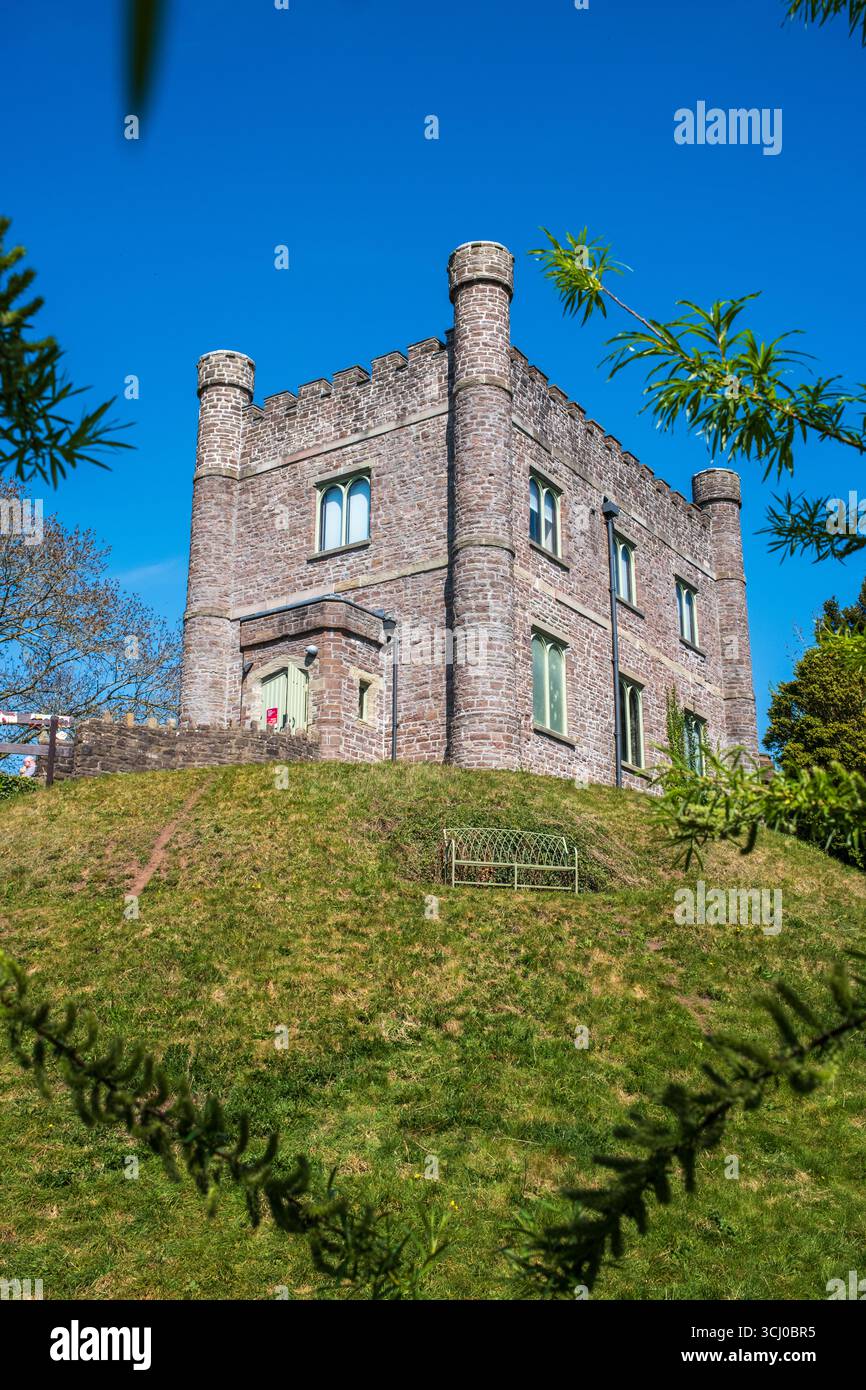 Musée du château d'Abergavenny sur la motte à Abergavenny Monmouthshire pays de Galles Royaume-Uni Banque D'Images