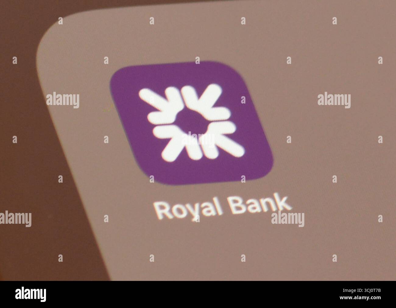 Royal Bank of Scotland app sur smartphone - Royal Bank of Scotland Group plc est également connu sous le nom de RBS Group - c'est une banque britannique et holding d'assurance Banque D'Images