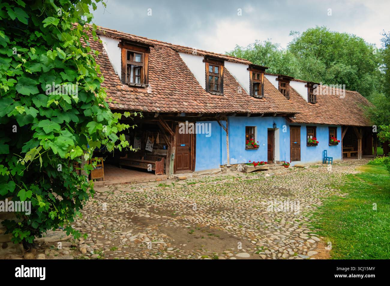 Propriété du roi Charles III, roi d'Angleterre, dans le village de Viscri, Roumanie. Banque D'Images