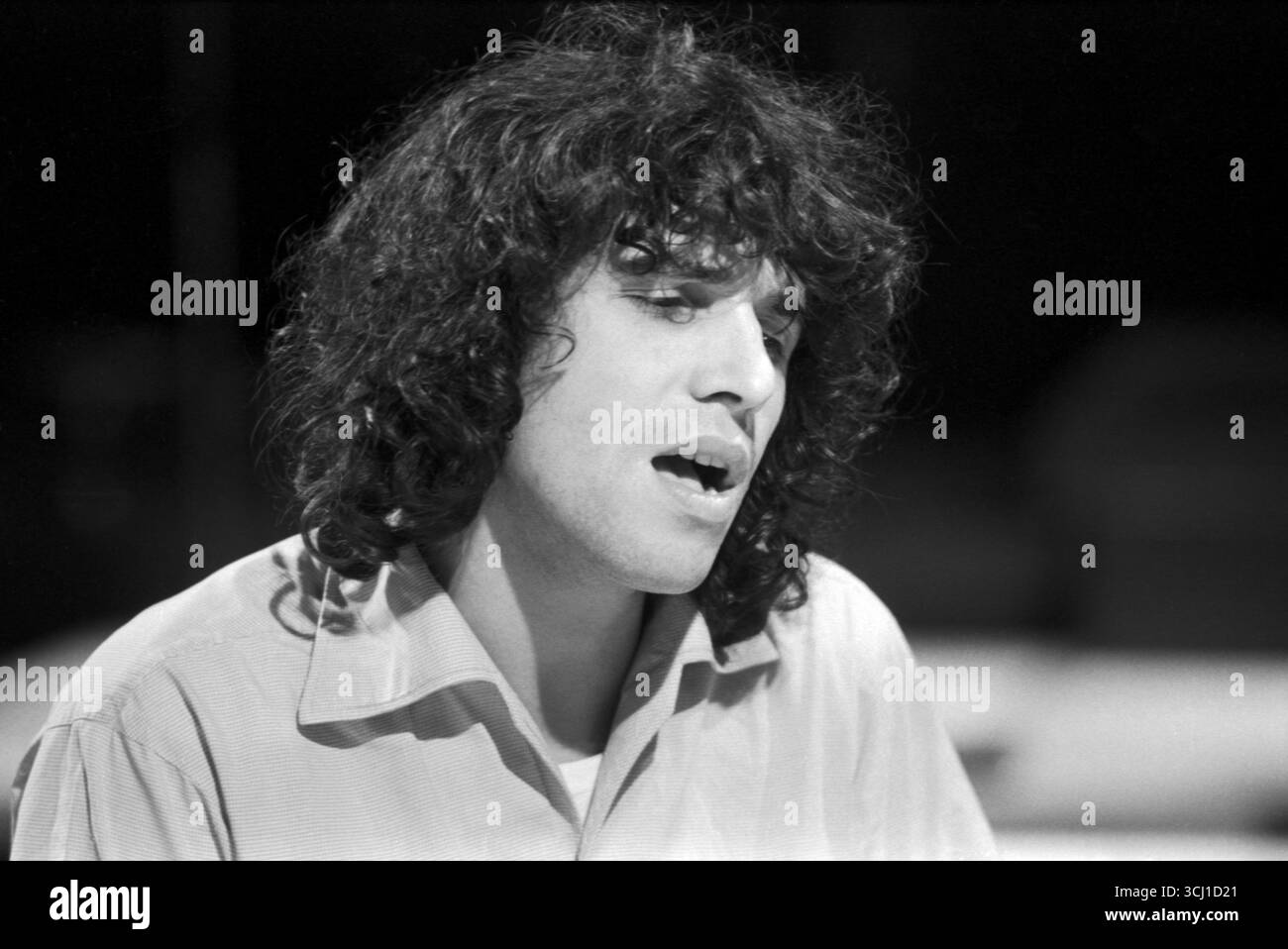 Le chanteur français Julien Clerc lors des répétitions de l'émission 'numéro un', le 23 septembre 1978. Banque D'Images