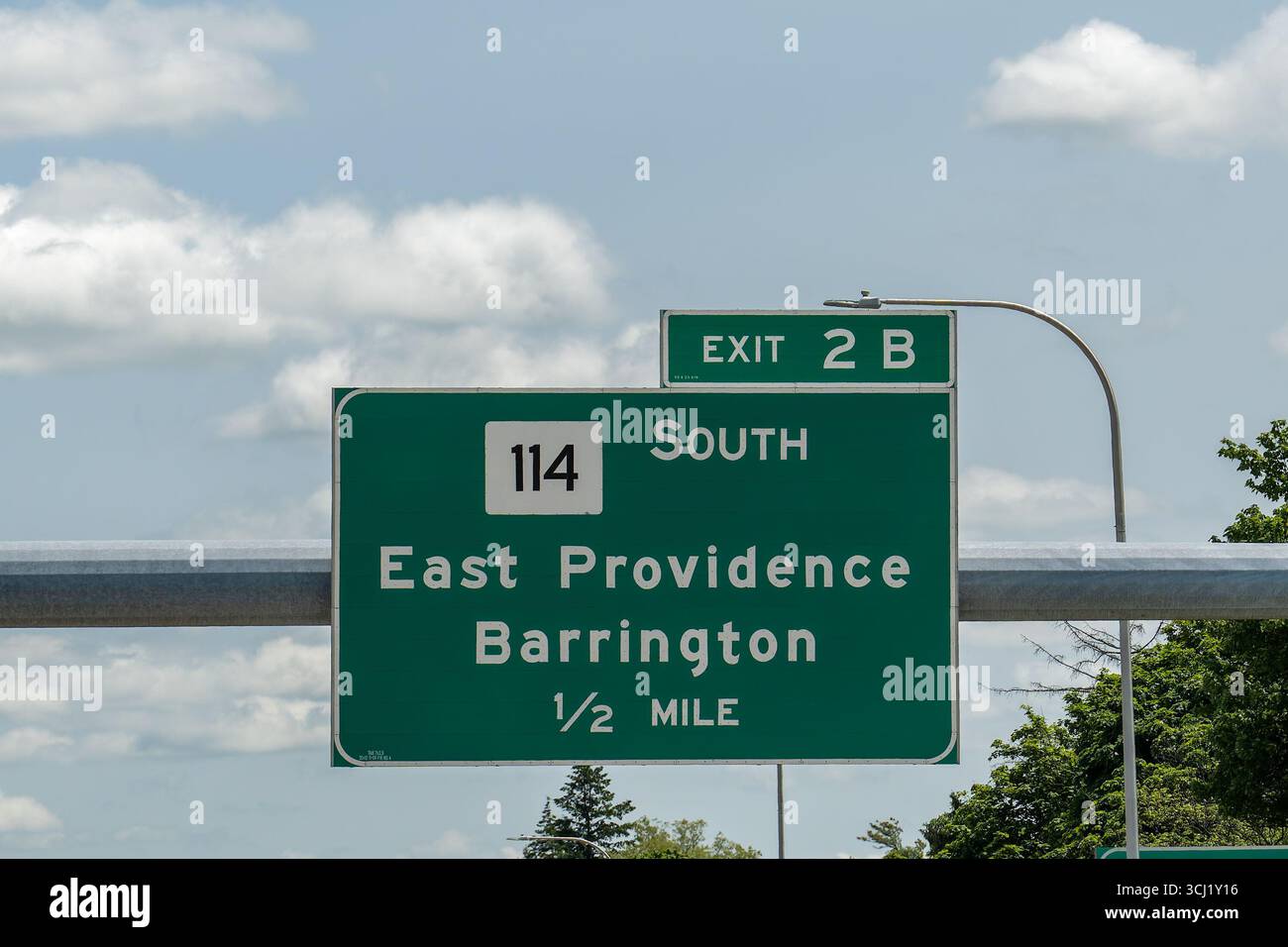 Prenez la sortie 2B sur l'I-195 pour RI-114 South vers East Providence et Barrington, Rhode Island Banque D'Images