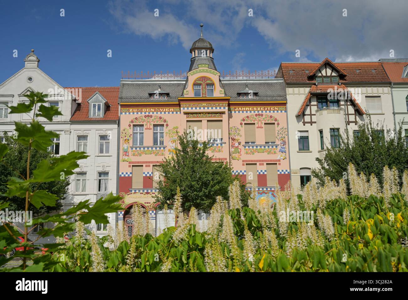 Haus Der Vier Jahreszeiten, Johannes-Runge-Straße, Wittenberge, Landkreis Prignitz, Brandebourg, Deutschland Banque D'Images