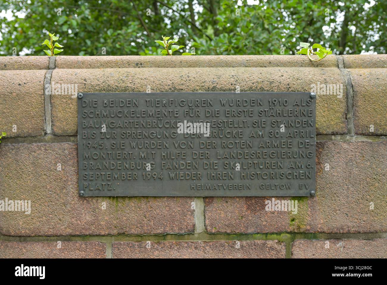 Denkmal, Alte Baumgartenbrücke Geltow, Brandebourg, Allemagne Banque D'Images