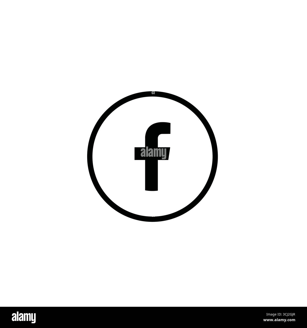 Logo Facebook noir minimal à contour rond Illustration de Vecteur