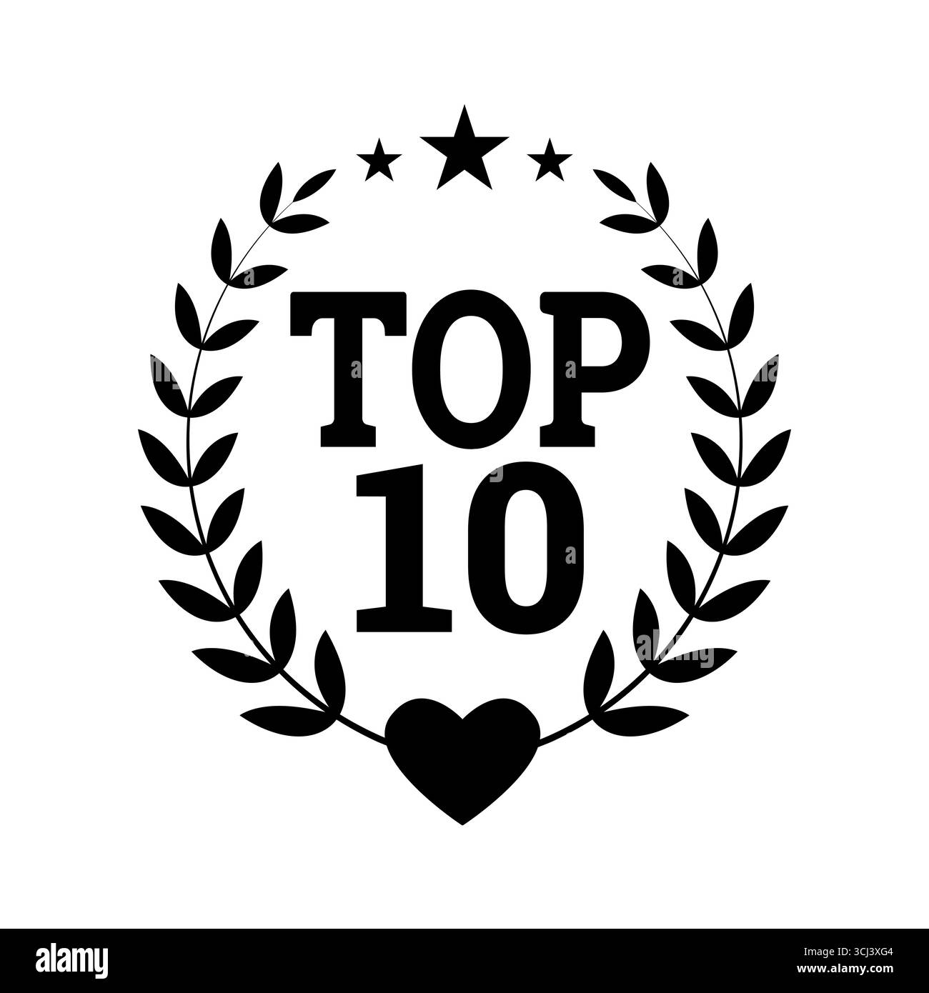 Top 10 graphique de couronne de laurier, classement, récompenses et silhouette de symbole de popularité Illustration de Vecteur Top 10 graphique de couronne de laurier, classement, récompenses et silhouette de symbole de popularité Illustration de Vecteur