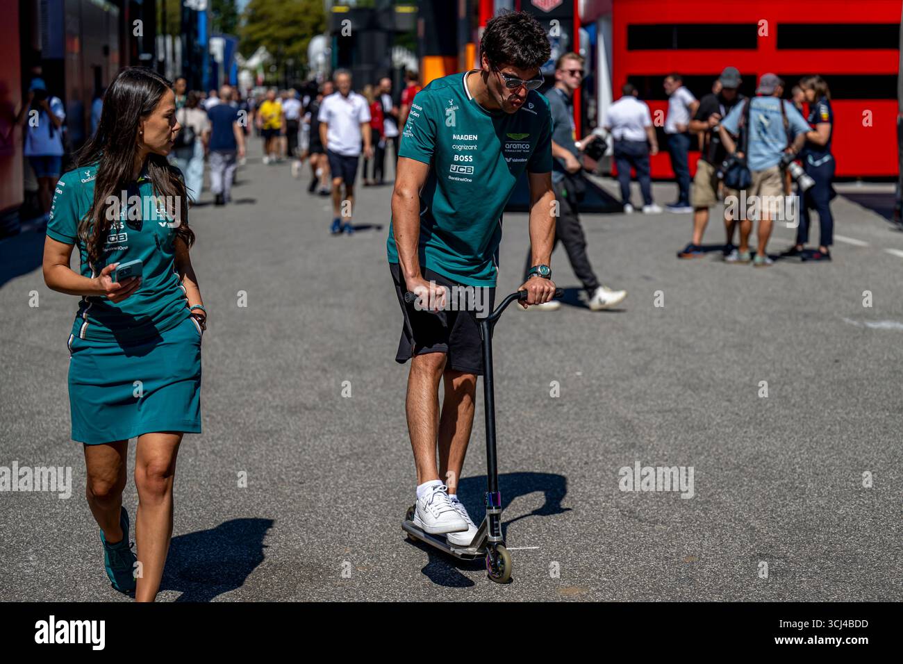 Monza, Italie, 04 sept. 2025, lance Stroll, du Canada, concourt pour Aston Martin F1. Le Grand Prix d'Italie 2025 The Build Up, qui se déroule à Monza, en Italie. Crédit : Michael Potts/Alamy Live News Banque D'Images