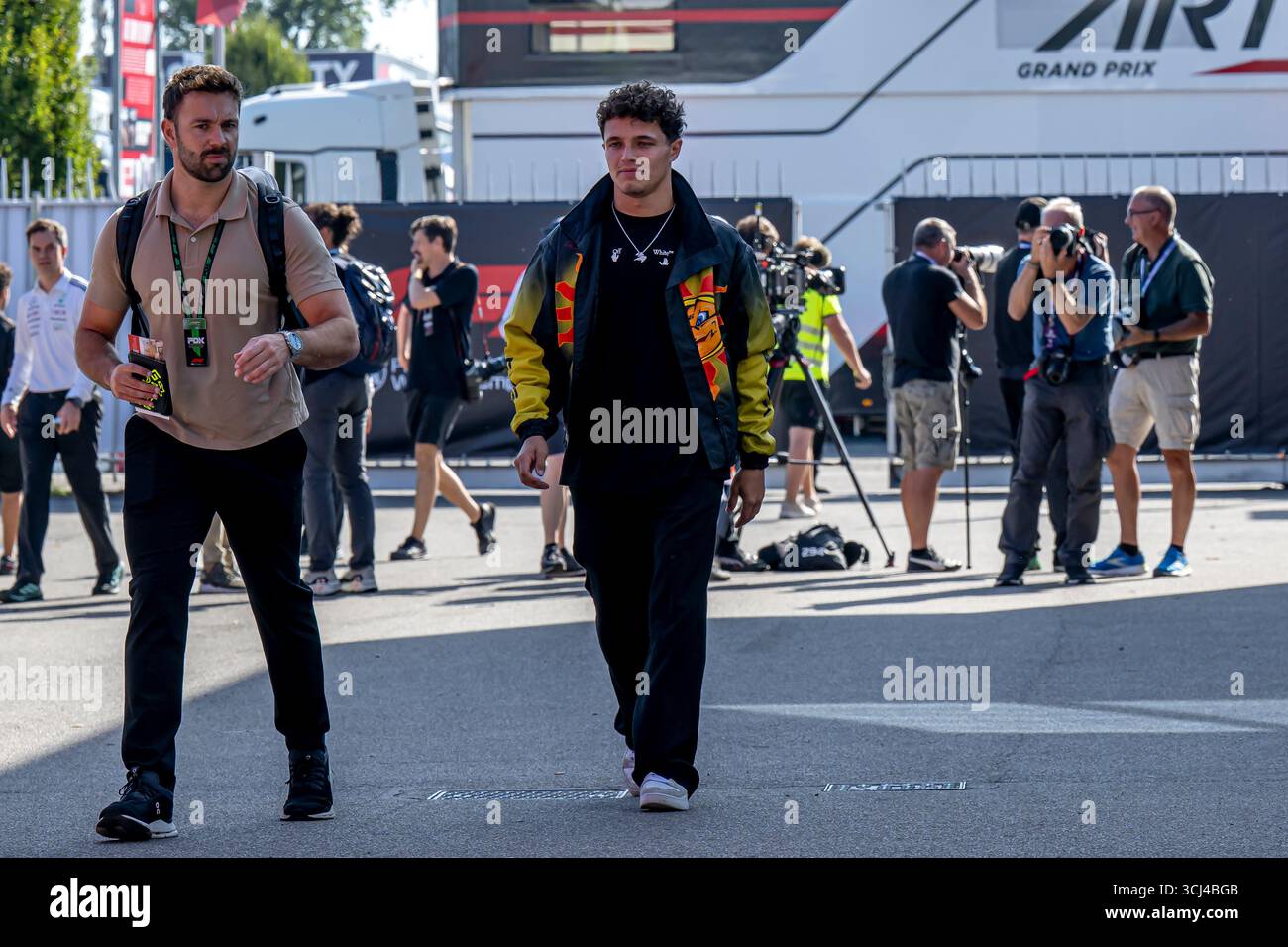Monza, Italie, 04 sept. 2025, Lando Norris, du Royaume-Uni, concourt pour McLaren F1. Le Grand Prix d'Italie 2025 The Build Up, qui se déroule à Monza, en Italie. Crédit : Michael Potts/Alamy Live News Banque D'Images