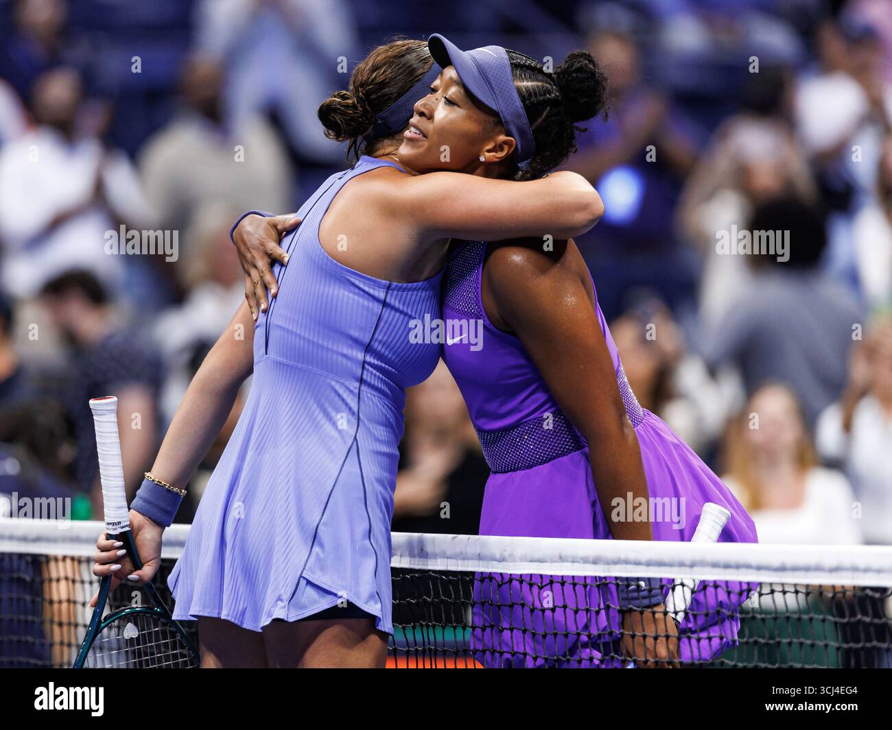 Queens, États-Unis. 04th Sep, 2025. Queens, New York. 04 septembre 2025 : Amanda Anisimova (USA) bat Naomi Osaka (JPN) lors de l'US Open 2025. Crédit : Corleve/Alamy Live News Banque D'Images