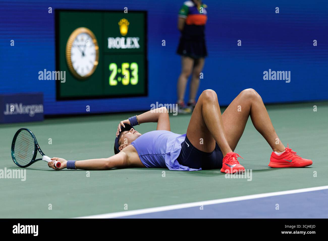 Queens, États-Unis. 04th Sep, 2025. Queens, New York. 04 septembre 2025 : Amanda Anisimova (USA) bat Naomi Osaka (JPN) lors de l'US Open 2025. Crédit : Corleve/Alamy Live News Banque D'Images