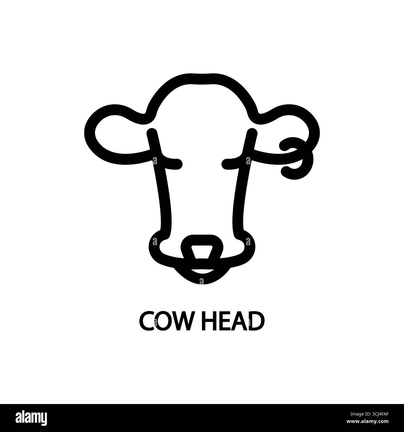 Icône de ligne de visage de vache. signe de style linéaire pour le concept mobile et la conception web. Icône vectorielle de contour de tête de vache cornée. Symbole, illustration du logo. Graphes vectoriels Illustration de Vecteur