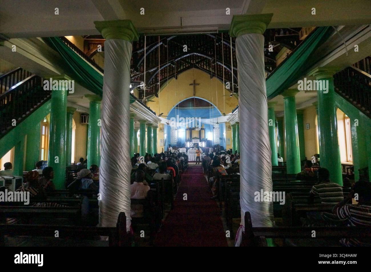 Cathédrale méthodiste Wesley à Sekondi, culte. Sekondi-Takoradi, Ghana. Banque D'Images