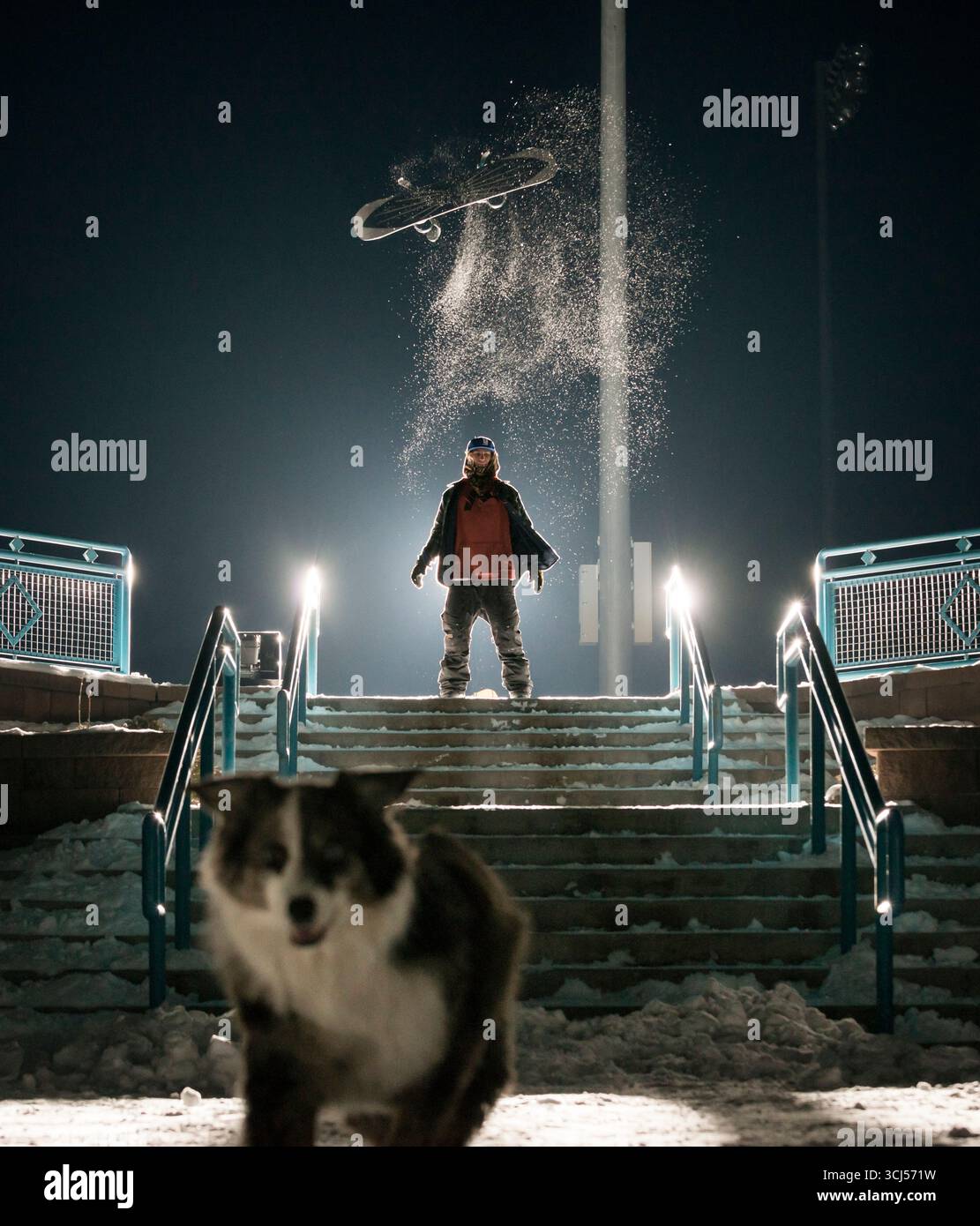 Test de jeu de snowboard léger dans le Colorado Banque D'Images