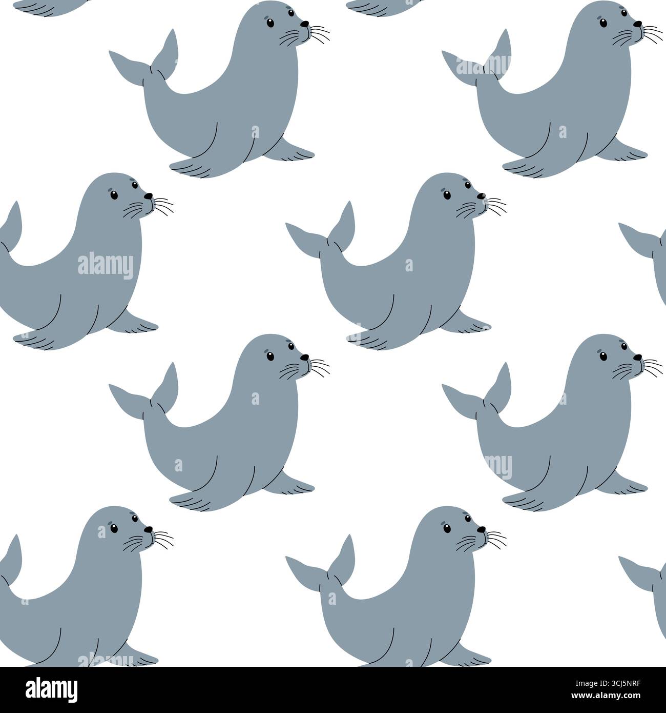 Illustrations adorables de sceaux disposés dans un motif sans couture sur un fond clair. Cette conception capture le charme de la vie marine, idéal pour divers Illustration de Vecteur
