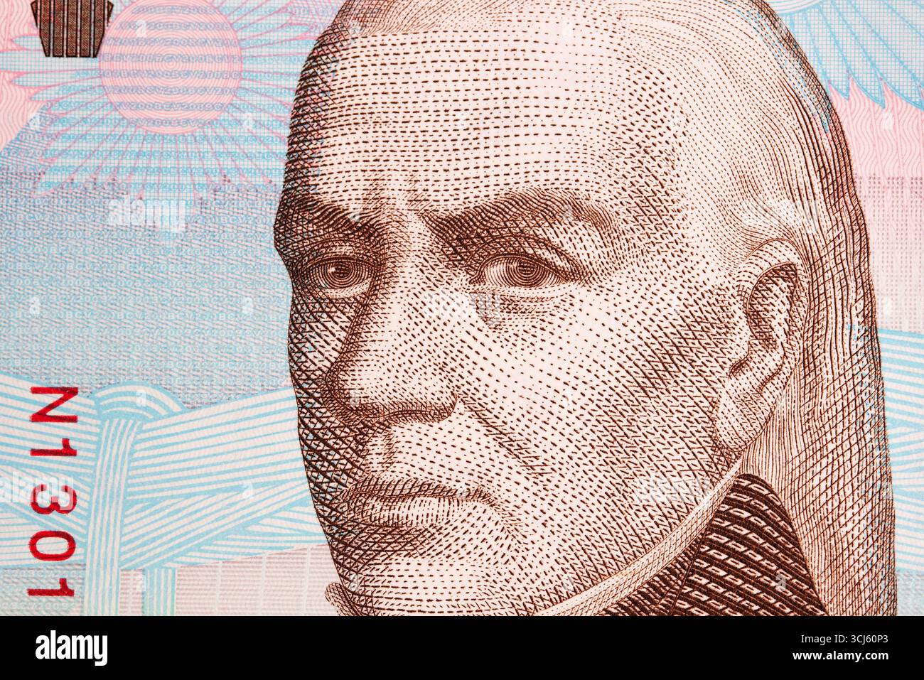 Francisco de Miranda un gros plan de l'argent vénézuélien - bolivar Banque D'Images