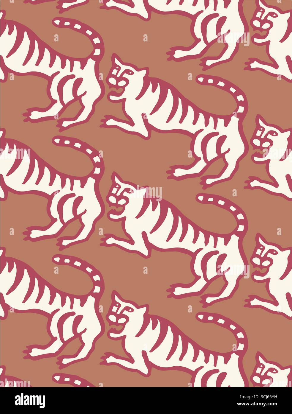 Modèle sans couture de vecteur avec des léopards, des fleurs et des feuilles tropicales. Style tendance. Illustration de Vecteur