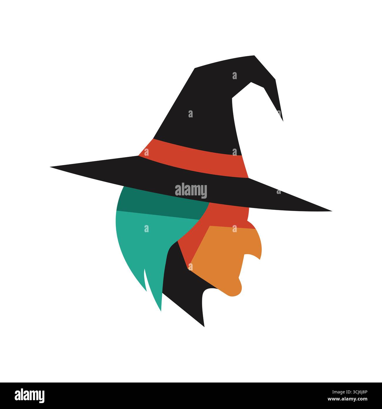 Chapeau de sorcière emblématique et conception de sorcière pour halloween et thèmes magiques fond blanc Illustration de Vecteur