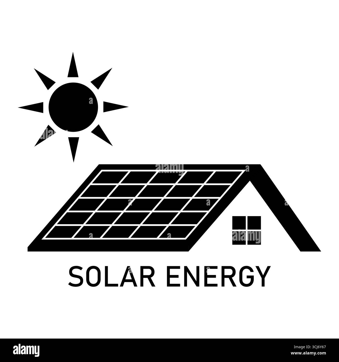 Logo de panneau solaire. Logo énergie solaire. Illustration vectorielle isolée sur fond blanc. Illustration de Vecteur