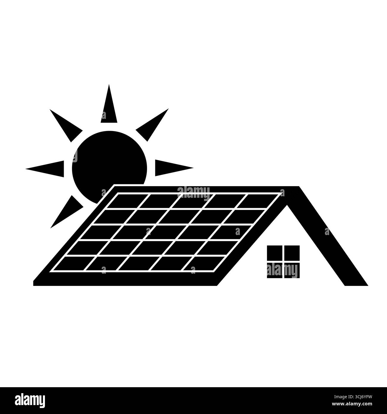 Logo de panneau solaire. Logo énergie solaire. Illustration vectorielle isolée sur fond blanc. Illustration de Vecteur