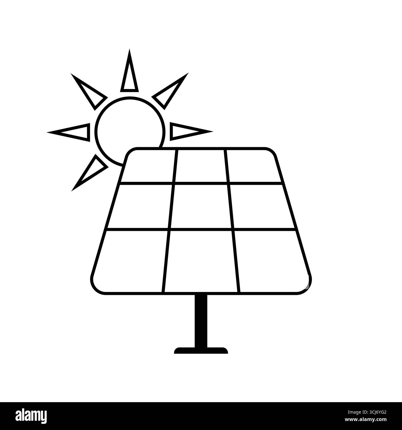 Logo de panneau solaire. Logo énergie solaire. Illustration vectorielle isolée sur fond blanc. Illustration de Vecteur
