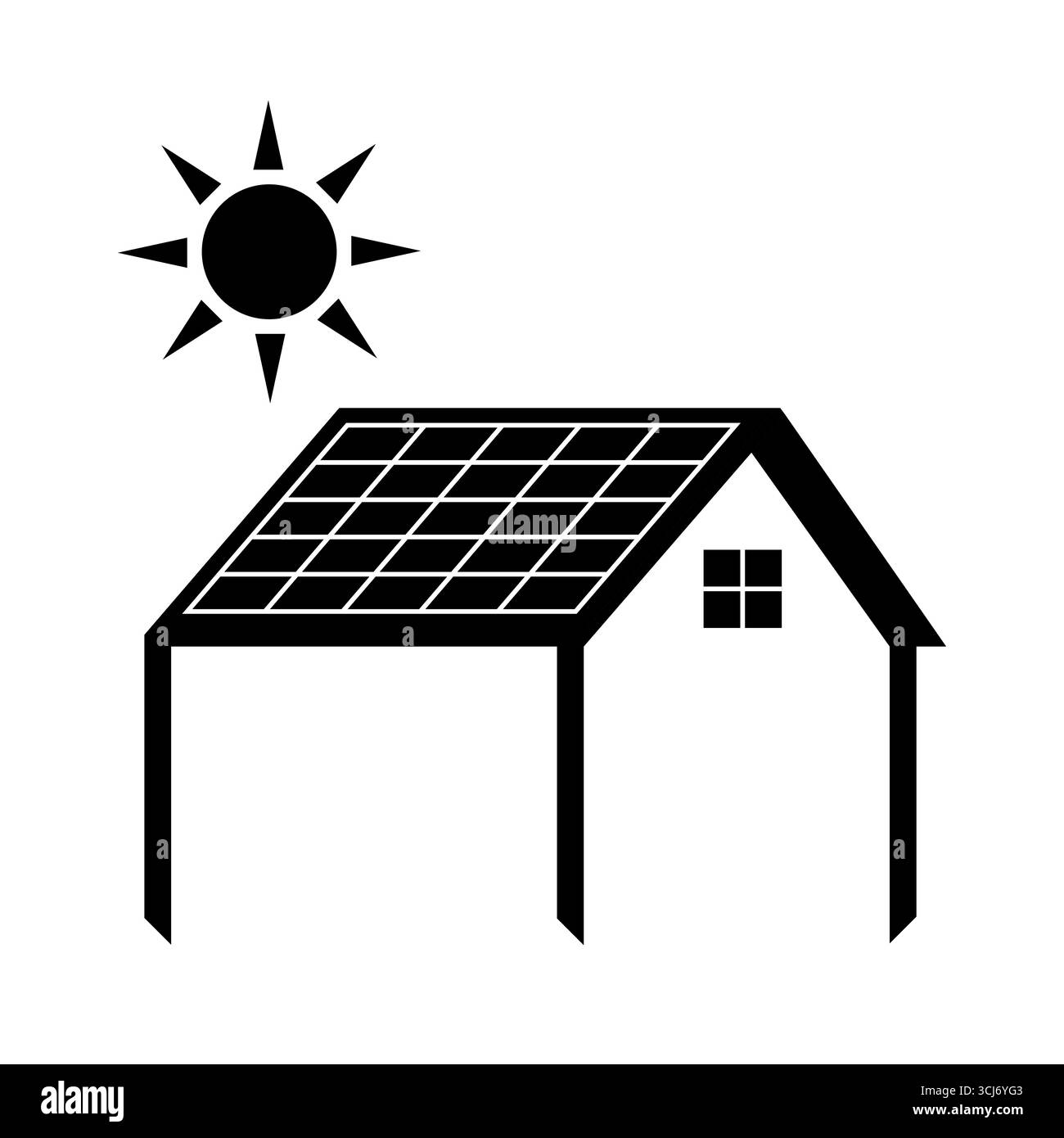 Logo de panneau solaire. Logo énergie solaire. Illustration vectorielle isolée sur fond blanc. Illustration de Vecteur