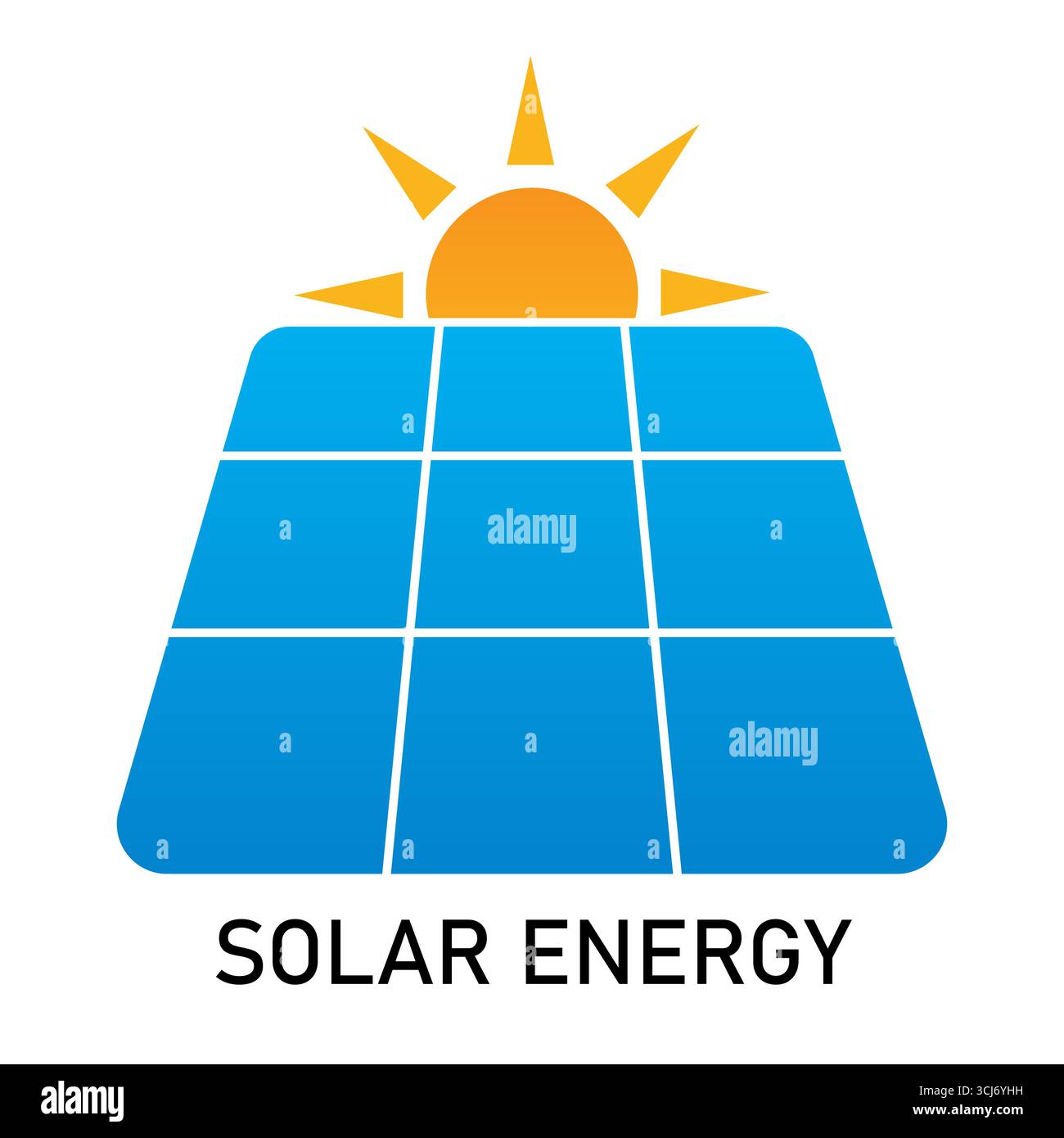 Logo de panneau solaire. Logo énergie solaire. Illustration vectorielle isolée sur fond blanc. Illustration de Vecteur