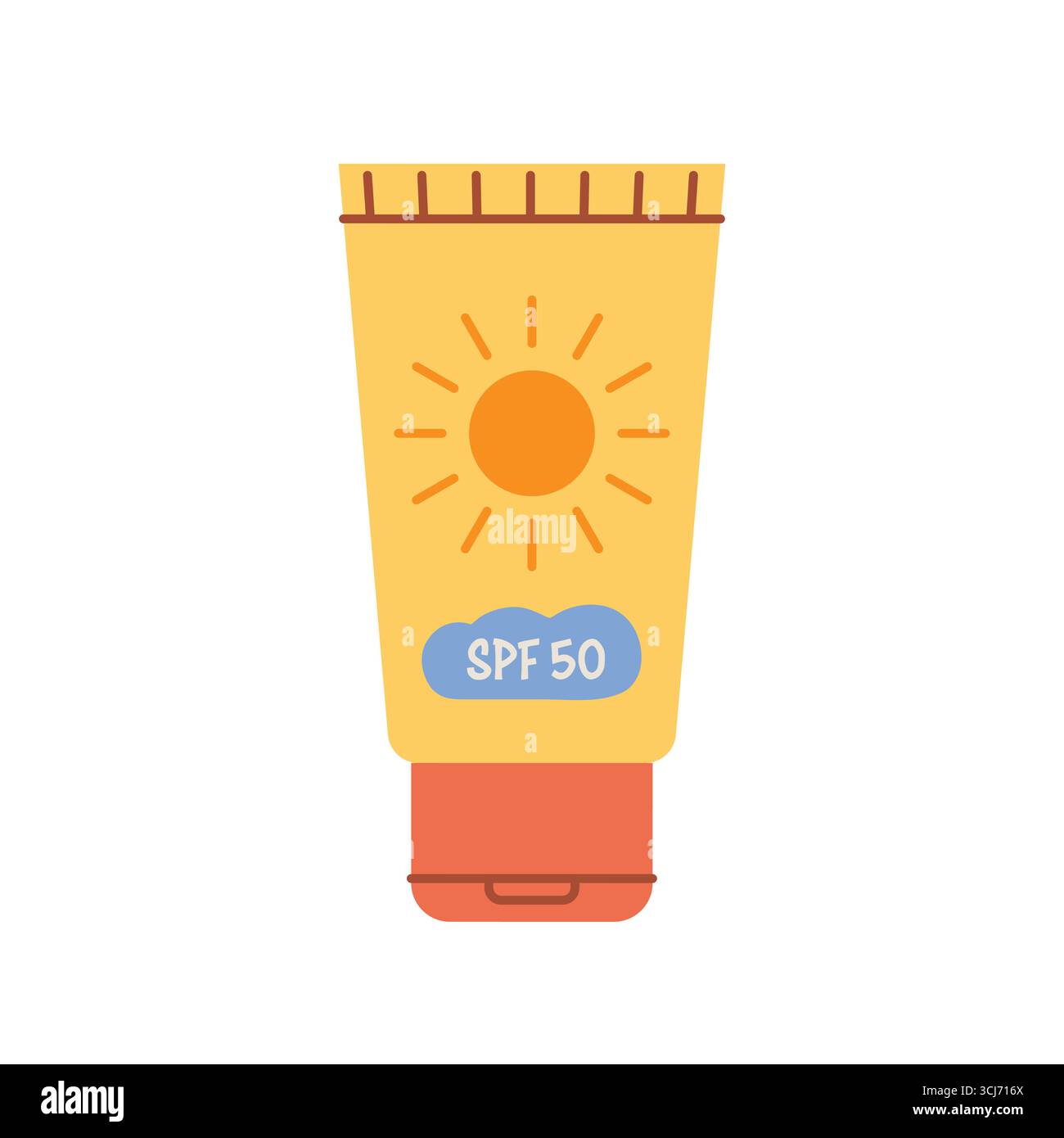 Tube de crème SPF ; emballage cosmétique d'écran solaire, produit de soin de la peau pour l'été, conception de lotion de protection UV - illustration vectorielle Illustration de Vecteur