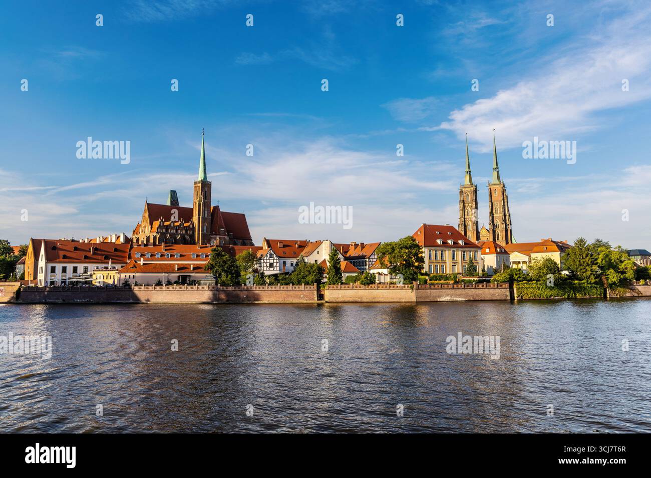 Île Cathédrale avec cathédrale de Wroclaw et collégiale de la Sainte-Croix et offert Bartholomew, Wroclaw, Pologne Banque D'Images