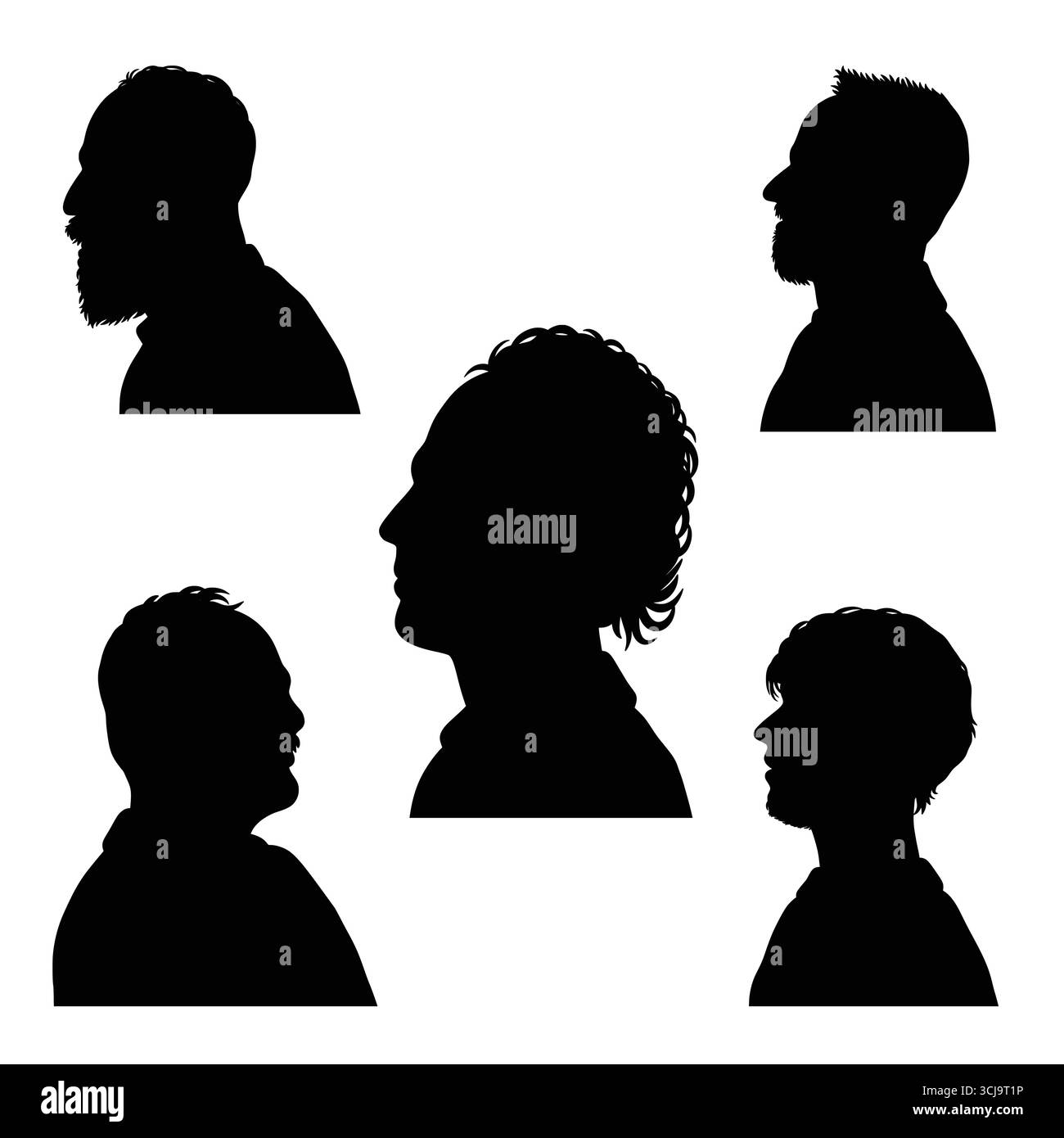 silhouette vue latérale du personnage de face Illustration de Vecteur silhouette vue latérale du personnage de face Illustration de Vecteur