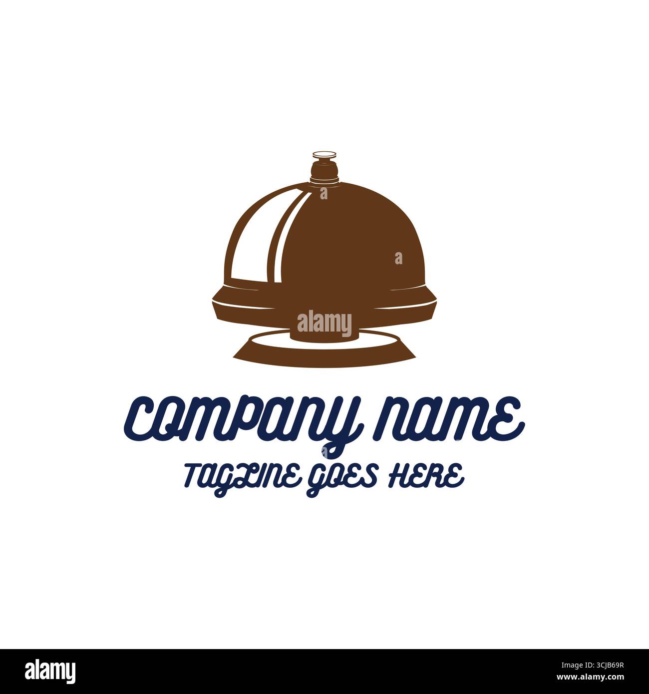 Rétro Vintage Old Classic réception Hand Call Bell logo Design Vector Illustration de Vecteur