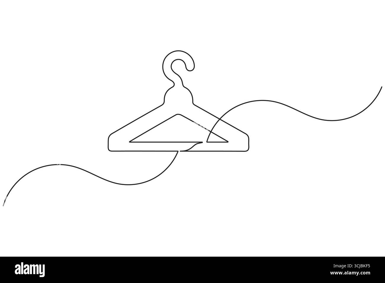 Cintres à vêtements continu d'une ligne dessin minimaliste illustration de contour Illustration de Vecteur