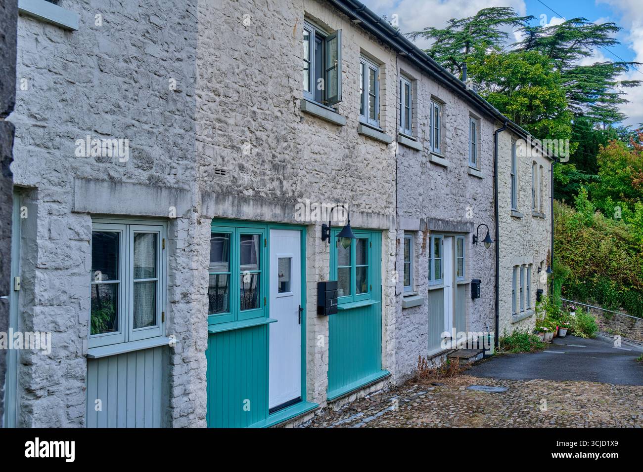 3 écuries Cottages, Bank Terrace, Llandeilo, Carmarthenshire Banque D'Images