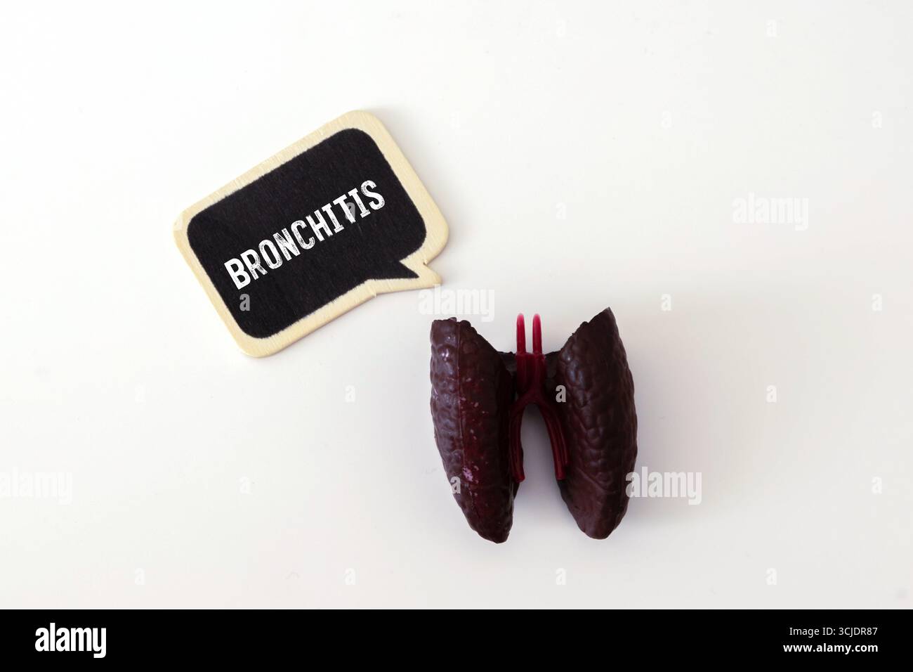 Tablette avec le texte bronchite sur l'écran. Banque D'Images