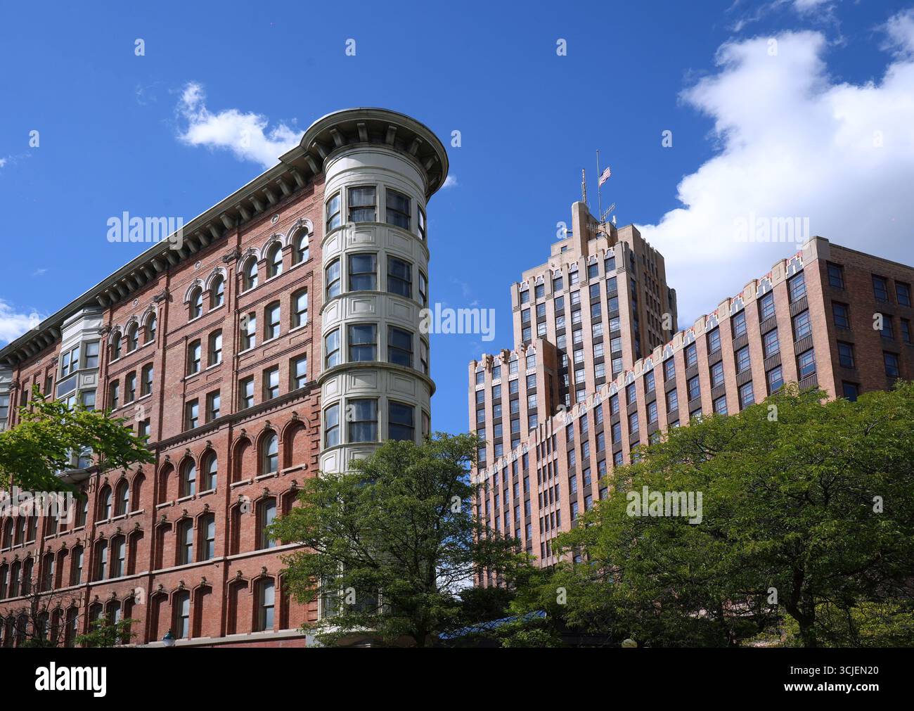 Immeubles de bureaux historiques dans le centre-ville de Syracuse, État de New York Banque D'Images