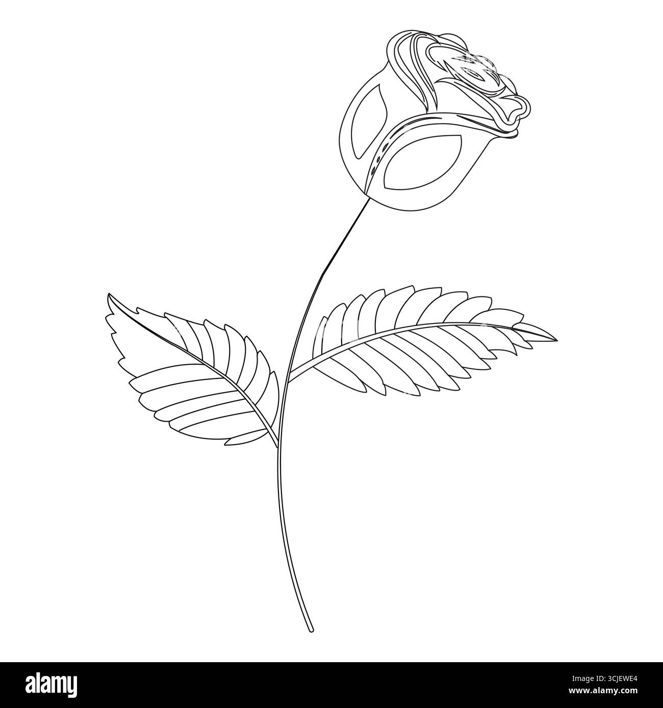 Rose simple dans le style doodle. Illustration vectorielle isolée sur fond blanc. Illustration de Vecteur Rose simple dans le style doodle. Illustration vectorielle isolée sur fond blanc. Illustration de Vecteur